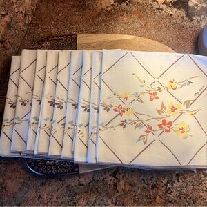 Vintage Oleg Cassini Set Of 9 Fabric Napkins Festive Holidays Tablescape